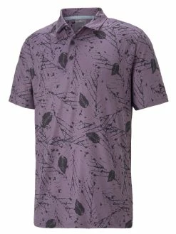 Puma CLOUDSPUN Frequency Golf Polo - Purple Charcoal/Puma Black