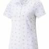 Puma Women's CLOUDSPUN Garden Golf Polo - Bright White/Mauve Pop