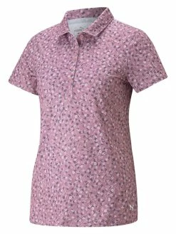 Puma Women's MATTR Fancy Plants Golf Polo - Pale Grape/Navy Blazer