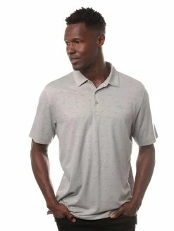 Travis Mathew Booze Clues Polo - Heather Light Grey