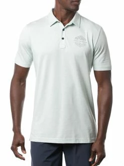 Travis Mathew Sun Rays Polo - Heather Neptune Green