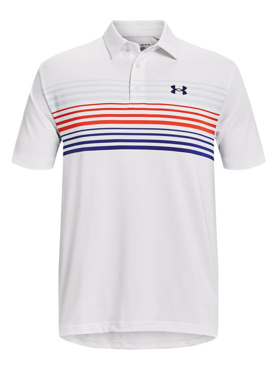 Under Armour Playoff 2.0 Chest Stripe Polo - White/Red/Blue