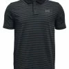 Under Armour JR Boys Performance Stripe Polo - Black/Pitch Grey