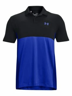 Under Armour Performance Blocked Polo - Black/Versa Blue