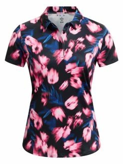Under Armour Women's Zinger Blur Polo - Black/Pink Punk