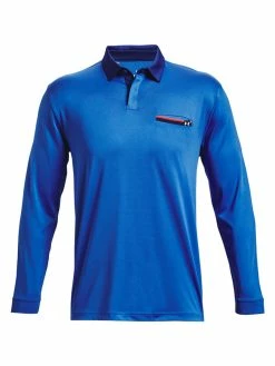 Under Armour Playoff 2.0 Pocket LS Polo - Versa Blue/White