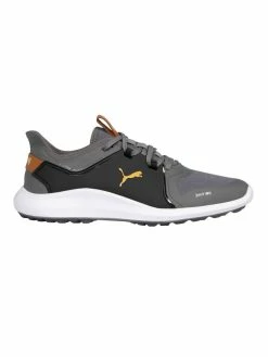 Puma IGNITE Fasten8 WIDE Golf Shoes - Quiet Shade/Gold/Puma Black