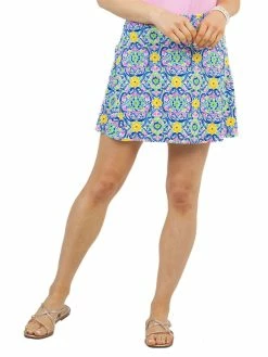 IBKUL Nora Print Swing Skort - Hot Pink Multi