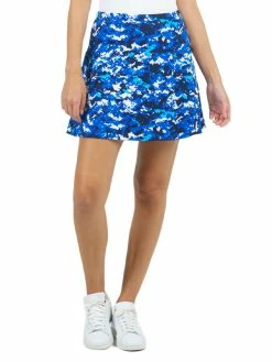IBKUL Camo Print Swing Skort - Blue/Navy