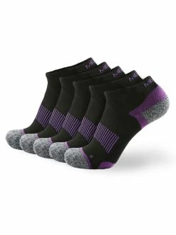 Meikan Socks Meikan 5 Pack Women's Low Cut Performance Sports Socks - Black/Purple