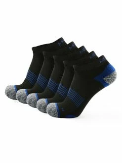 Meikan Socks Meikan 5 Pack Low Cut Performance Sports Socks - Black/Dark Blue