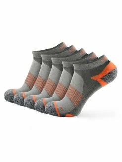 Meikan Socks Meikan 5 Pack Low Cut Performance Sports Socks - Grey/Orange