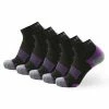Meikan Socks Meikan 5 Pack Women's Quarter Cut Performance Sports Socks - Black/Purple