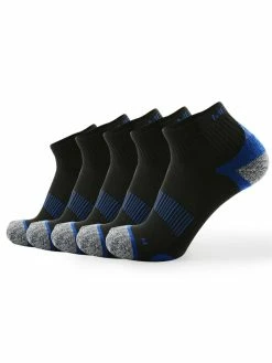 Meikan Socks Meikan 5 Pack Quarter Cut Performance Sports Socks - Black/Dark Blue