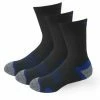 Meikan Socks Meikan 3 Pack Crew Cut Performance Sports Socks - Black/Dark Blue