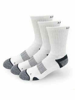Meikan Socks Meikan 3 Pack Crew Cut Performance Sports Socks - White/Black