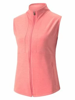 Puma Women's CLOUDSPUN Daybreak Golf Vest - Carnation Pink Heather